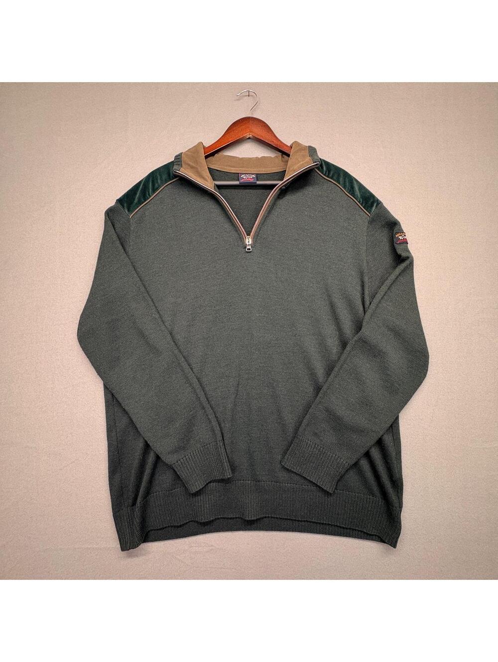 Paul & Shark Yachting Men's 3XL Green Half-Zip Sweater